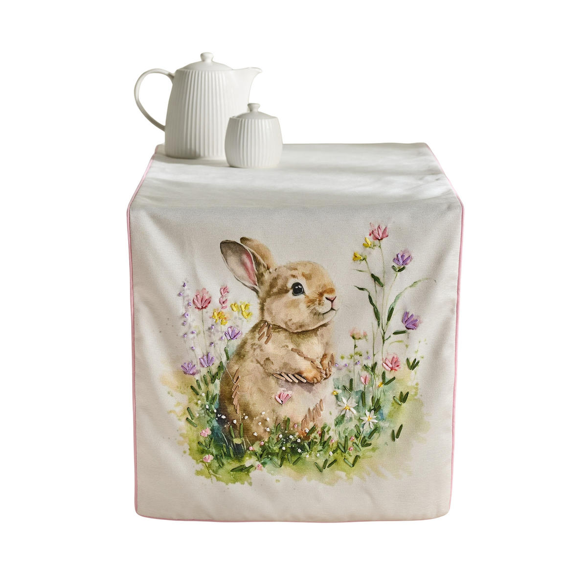 TISCHLÄUFER Bunnelle - Weiß, Textil (180/40/1cm) - home&you