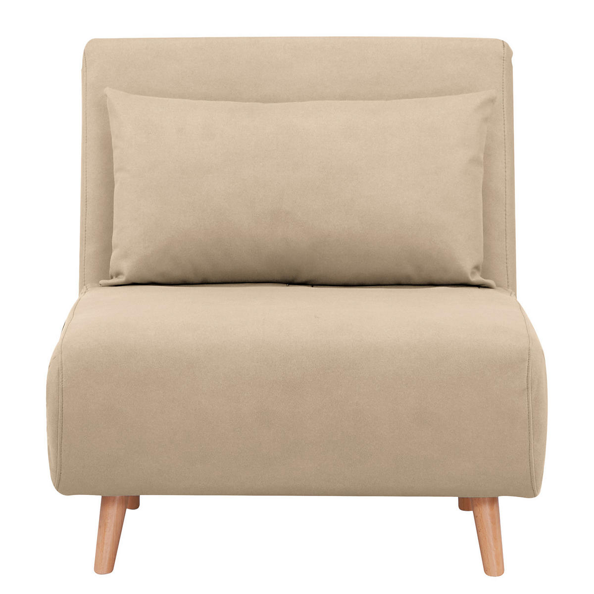 SCHLAFSESSEL - Textil / Teilmassivholz - Buchefarben/Creme, Holz/Buchenholz (77/81/90cm) - home24