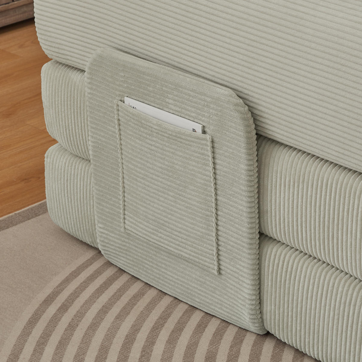 SCHLAFSOFA DE-34938 Tatami-Bodensofa mit 2 Kissen Beige - Beige, Textil (204/65/97cm) - ComfortXL
