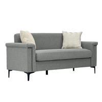 2-SITZER-SOFA DE-35053 mit Leinenbezug Hellgrau - Hellgrau, Holzwerkstoff (73.5/81.5/172cm) - ComfortXL
