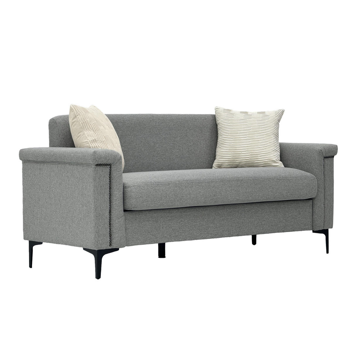 SOFA 2-Sitzer 172/73,5/81,5 cm Hellgrau - Hellgrau, Textil (73.5/81.5/172cm)