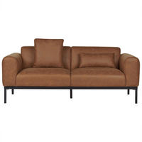 2-SITZER-SOFA Kunstleder braun Malmos - Schwarz/Braun, Textil (196/78/85cm) - Beliani