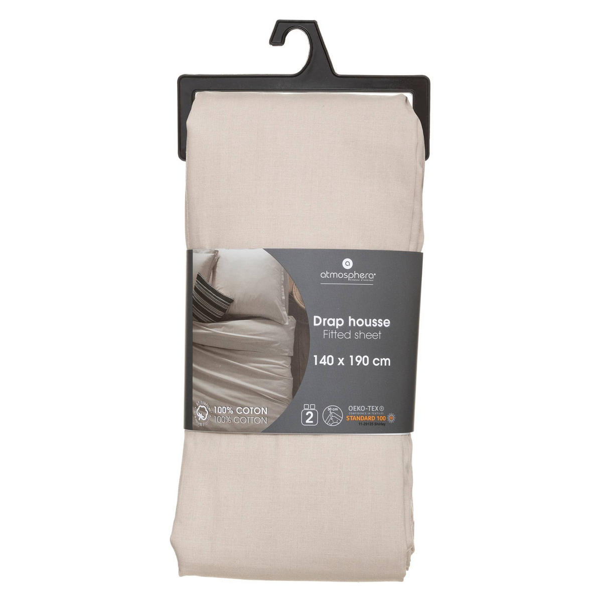 BETTLAKEN mit Gummizug 140/190 cm - Beige, Naturmaterialen (190/140cm) - Atmosphera Createur d´interieur