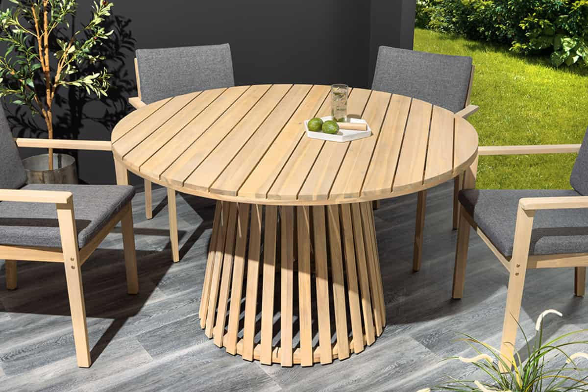 GARTENTISCH KOPENHAGEN rund Akazie Natur 120cm - Braun, Holz (120/120/75cm) - riess-ambiente