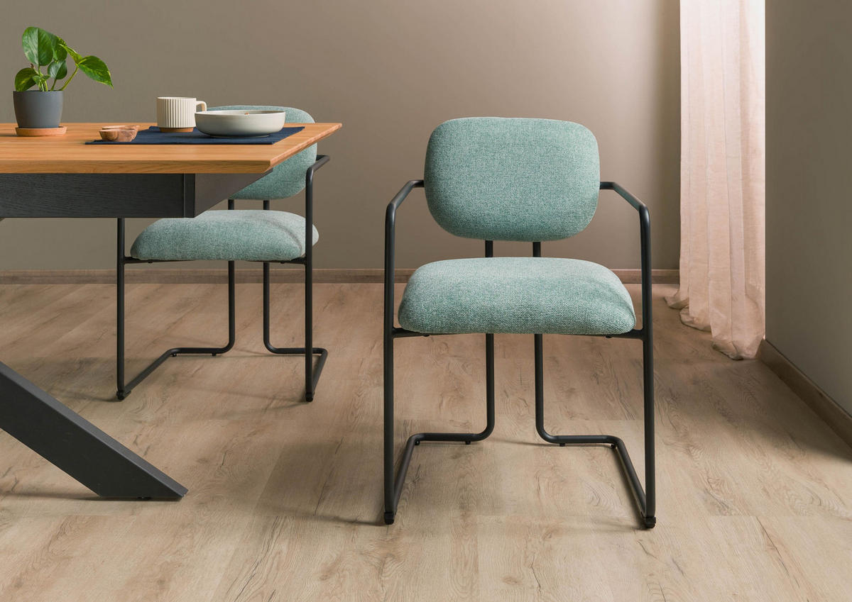 STUHL 100% Polyester 51 x 58 x 78 cm türkis POLSTERSTÜHLE - Türkis, Kunststoff (51/78/58cm) - Massivmoebel24