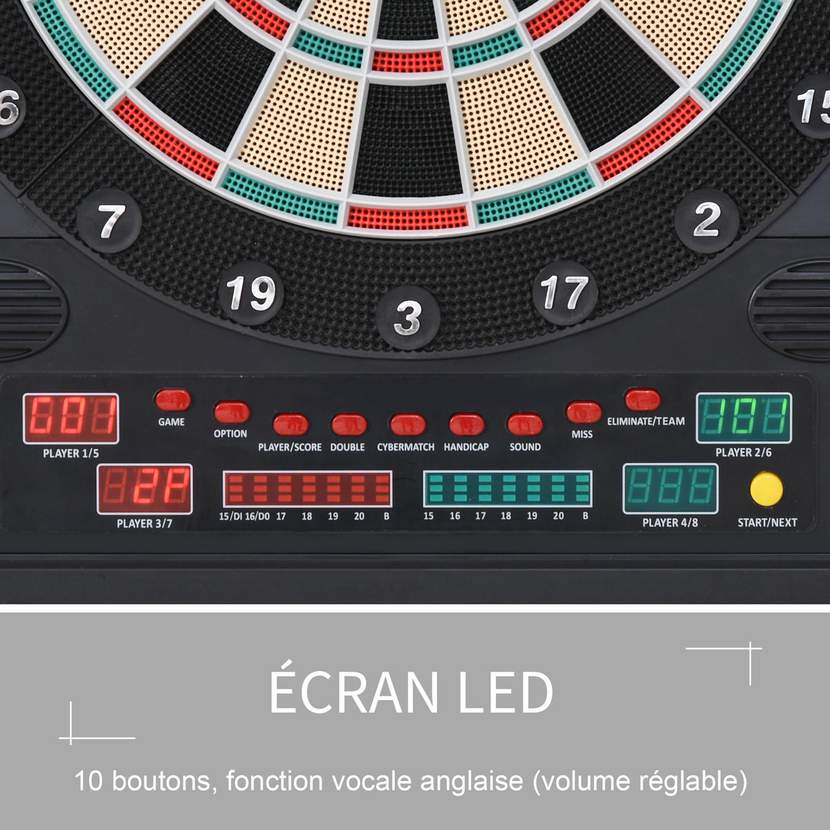 DARTSCHEIBE DE-18827 27 Spiele, 202 Variationen Schwarz - Schwarz, Kunststoff (6/57/51cm) - ComfortXL