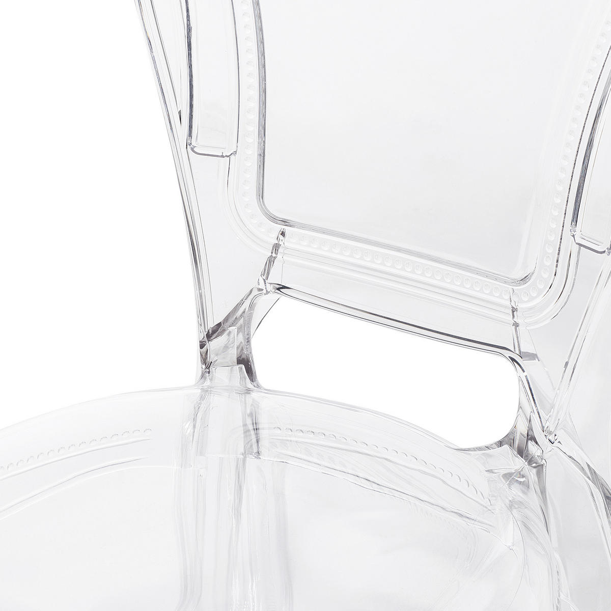 ESSZIMMERSTUHL 2er-Set Kunststoff Transparent Vermont - Transparent, Kunststoff (52/98/52cm) - Beliani