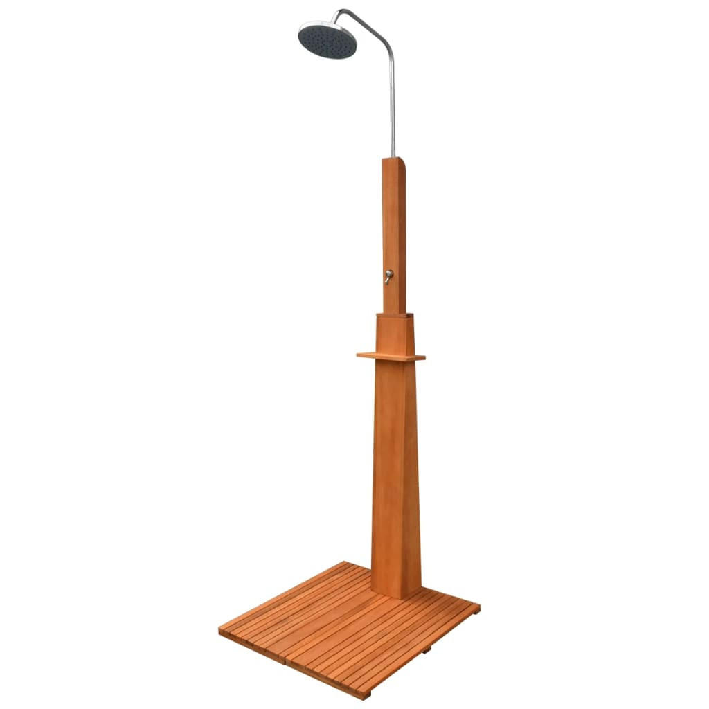 AUSSENDUSCHE Eukalyptusholz Und Stahl - Braun, Holz (70/70cm) - vidaXL