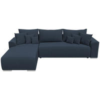 ECKSOFA Sydney mit Schlaffunktion Blau Leinenoptik - Blau, Textil (280/184cm) - Bromarkt