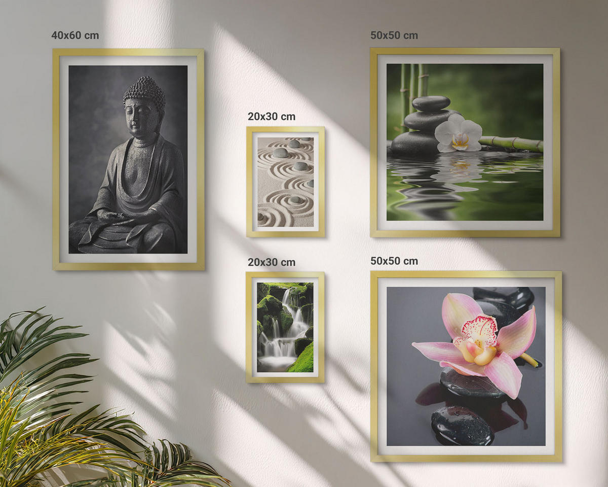 WANDBILDER 5er Set - 50x50 cm & 20x30 cm & 40x60 cm Goldrahmen - Red Accents London - Goldfarben, Kunststoff (40/60cm) - ArtPrintCave