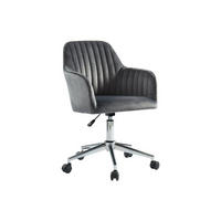 BÜROSTUHL ohne Armlehnen - 59 cmcm x 61.5 cmcm - Samt, Stoff - Grau - ELEANA - Grau, Textil (59/89/61.5cm) - Vente-Unique