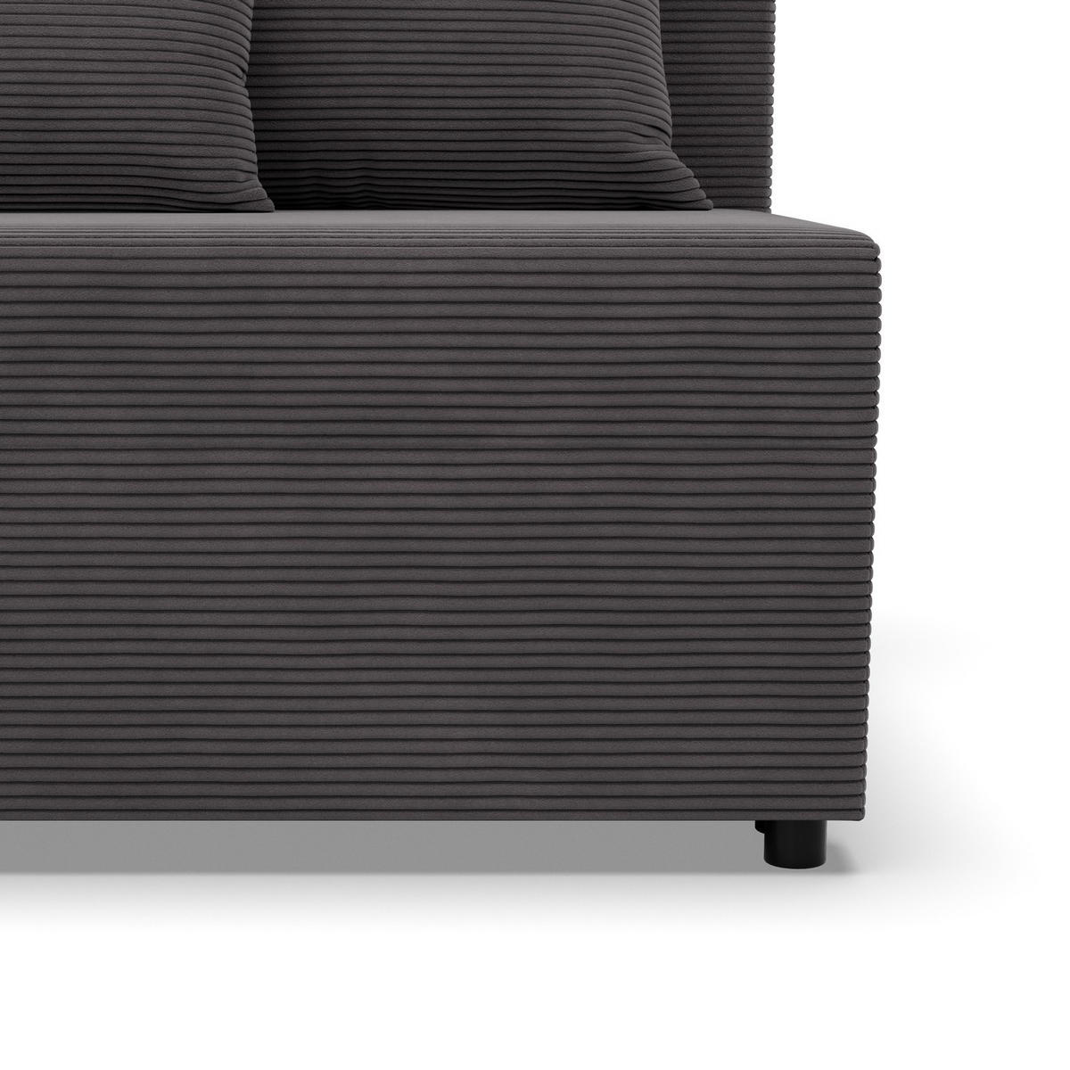 SOFA 3-SITZER MIT SCHLAFFUNKTION FERMO Dunkelgrau - Dunkelgrau, Textil (92/95/191cm) - Mebligo