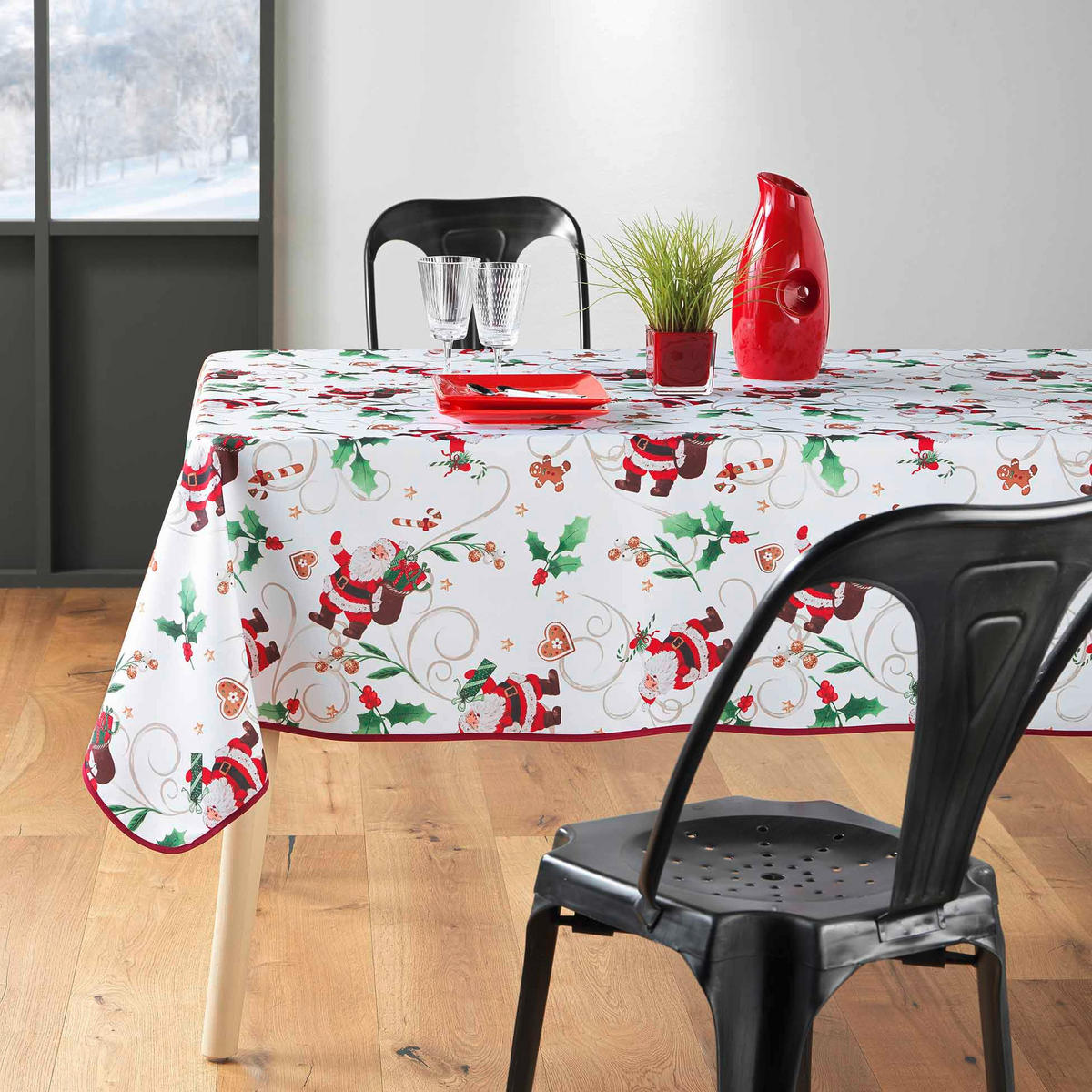 WEIHNACHTSTISCHDECKE gemustert Noel 150 x 300 cm 300/150/2 cm - Rot, Textil (300/150/2cm) - Douceur d´intérieur