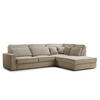 ECKSOFA Kirou Beige Chenille-Stoff - Rechts Seite - Beige/Schwarz, Holz/Holzwerkstoff (311/225cm) - Maison de Reve