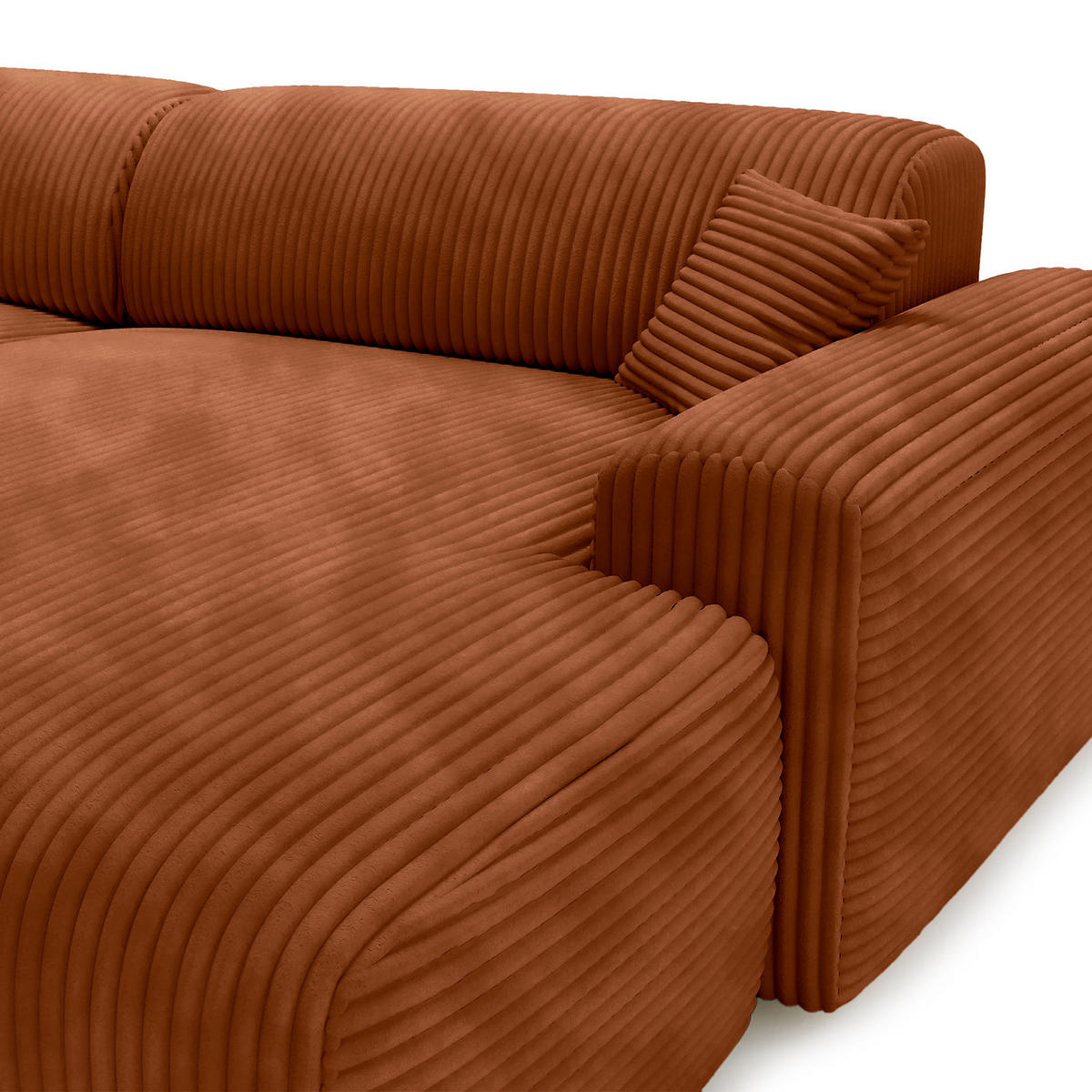 ECKSOFA mit Longchair - Cord - Schwarz/Braun, Kunststoff/Textil (284/178cm) - home24