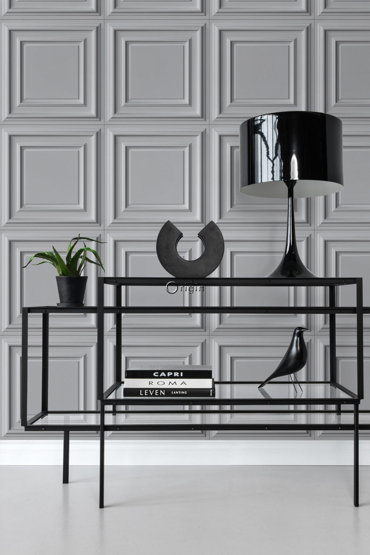 TAPETE Holzwandverkleidung 53 cm x 10.05 m - Grau, Papier (53/1000cm) - Origin Wallcoverings