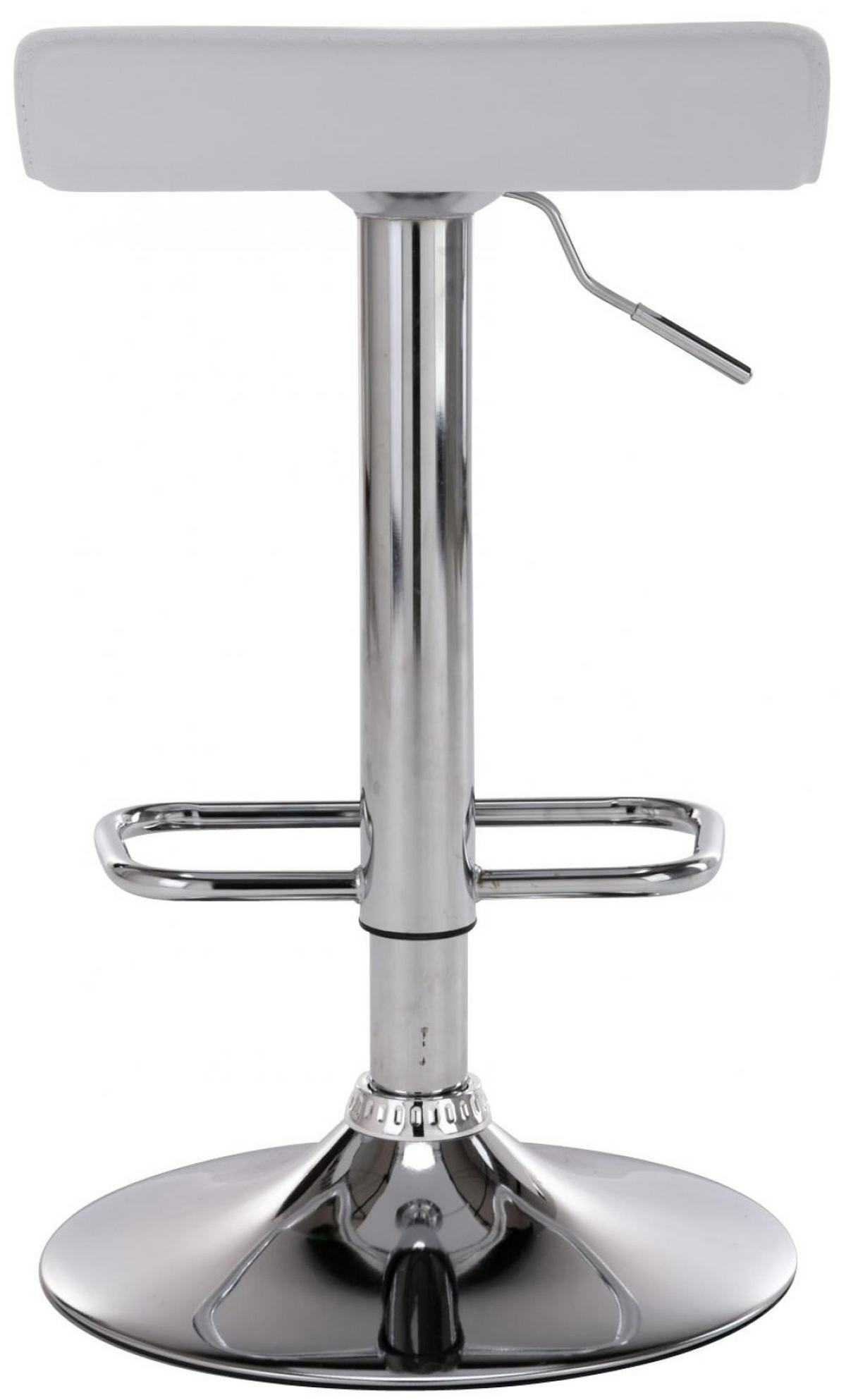 BARHOCKER 2er Set Lederlook weiß - Chromfarben/Weiß, Textil/Metall (38/65/41cm) - CLP