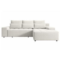 ECKSOFA Vento Weiß - Schwarz/Weiß, Holz/Kunststoff (280/184cm) - Graingold