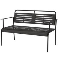 GARTENBANK 121x64x84 cm 2 Sitzer 240 kg schwarz - Schwarz, Metall (121/84/64cm) - LEBENLANG