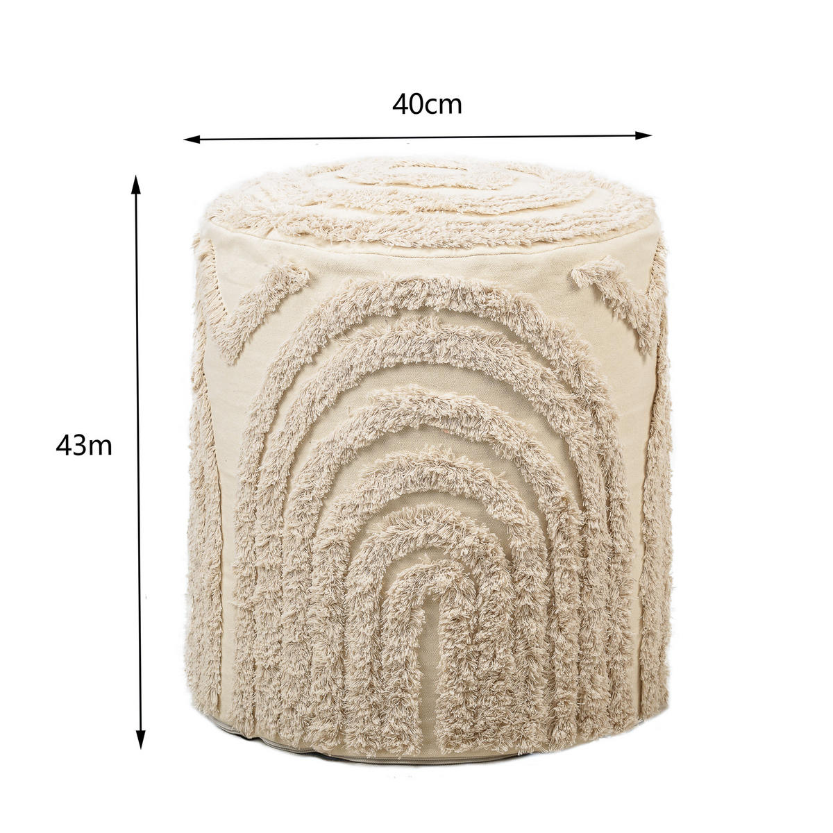 POUF Stoff Beige - Beige, Textil (40/43/40cm) - Nordlys