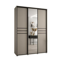 SCHWEBETÜRENSCHRANK 235,2/180/60 3-türig - Kaschmir/Schwarz, Holz/Metall (180/235.2/60cm) - MÖBEL KRYSPOL