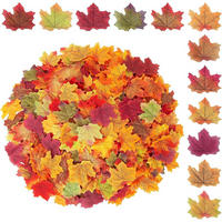 HERBSTDEKO 600 Stück künstliche Ahornblätter 8 cm gemischte Farben - Multicolor, Kunststoff (2.5cm)