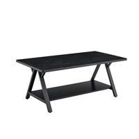 COUCHTISCH aus MDF und Metall 110x57x44,5 cm in Schwarz mit Stauraumablage - Schwarz, Holzwerkstoff (110/57/44.5cm) - Modfu