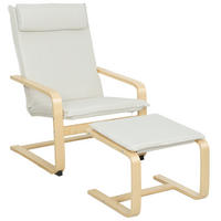 LESESESSEL hohe Rückenlehne abnehmbare Kopfstütze Holzbeine cremefarben Leinenbezug - Creme, Textil (78/92/67cm) - Vallsero
