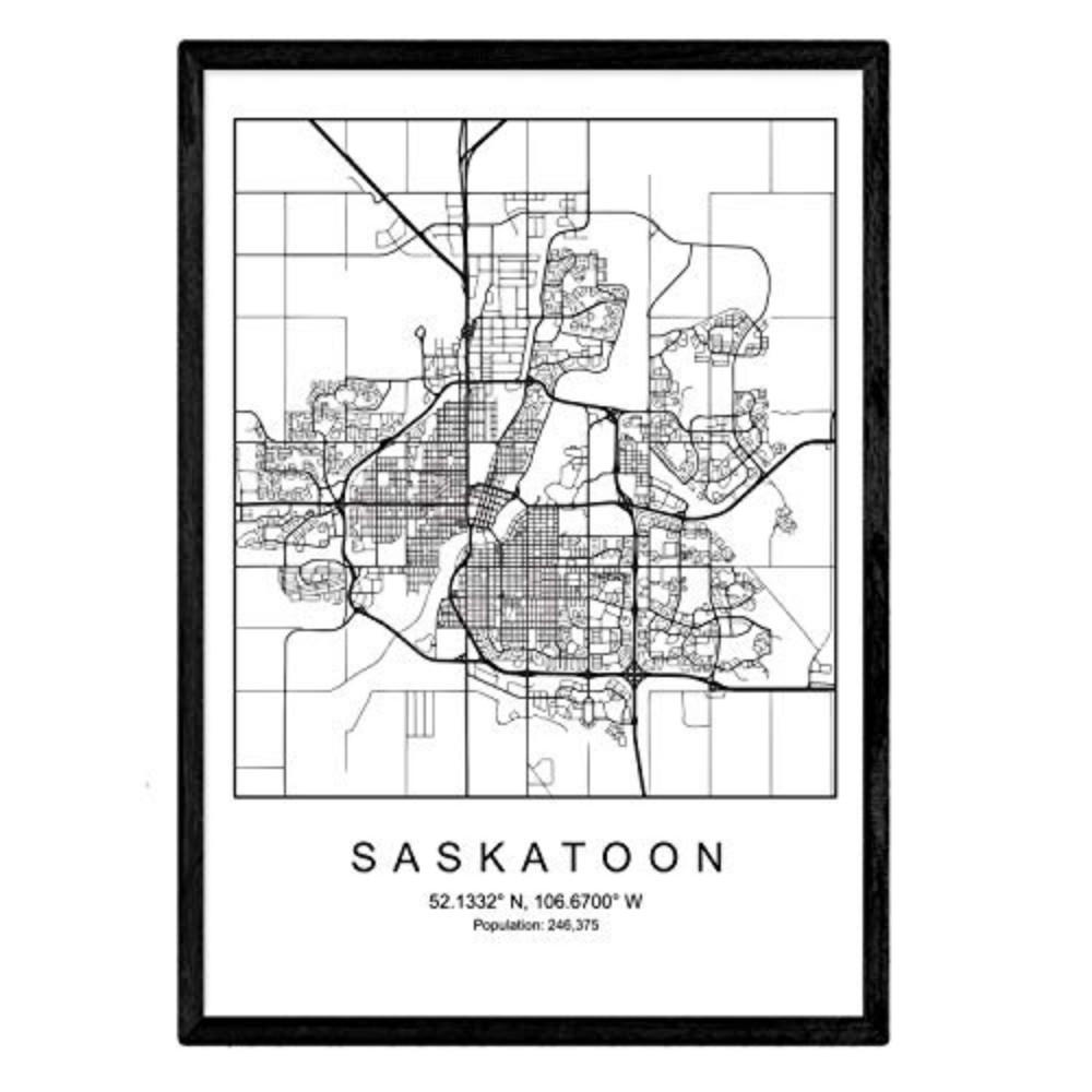POSTER Saskatoon Nordischen Stil A3 Rahmenlos - Klar, Papier (29.7/5/42cm) - Nacnic