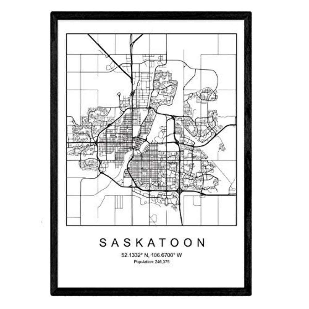 POSTER Saskatoon Nordischen Stil A3 Rahmenlos - Klar, Papier (29.7/5/42cm) - Nacnic
