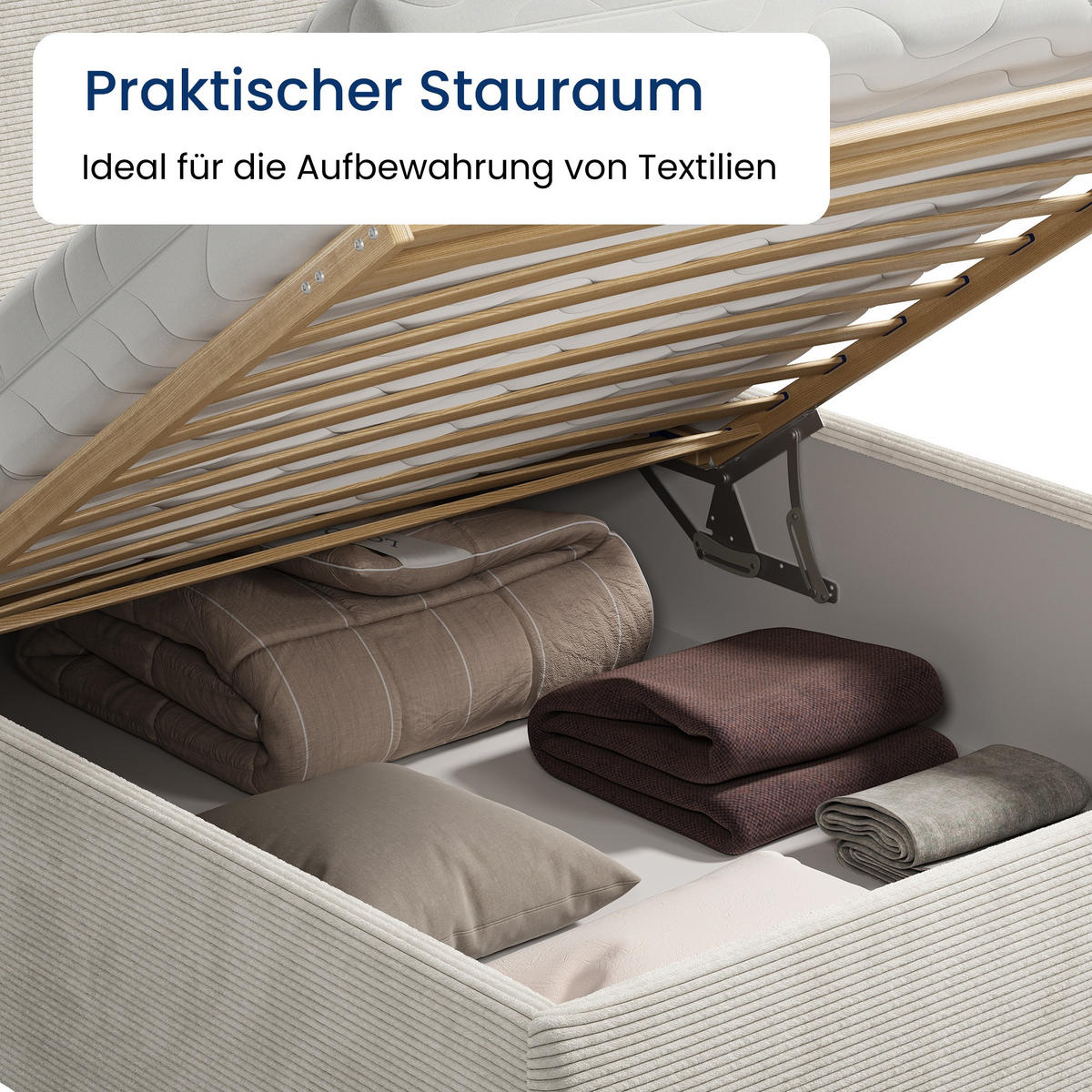 POSLTERBETT 100x200 cm in Hellbeige - Beige, Holzwerkstoff/Textil (100/200cm) - Home Collective