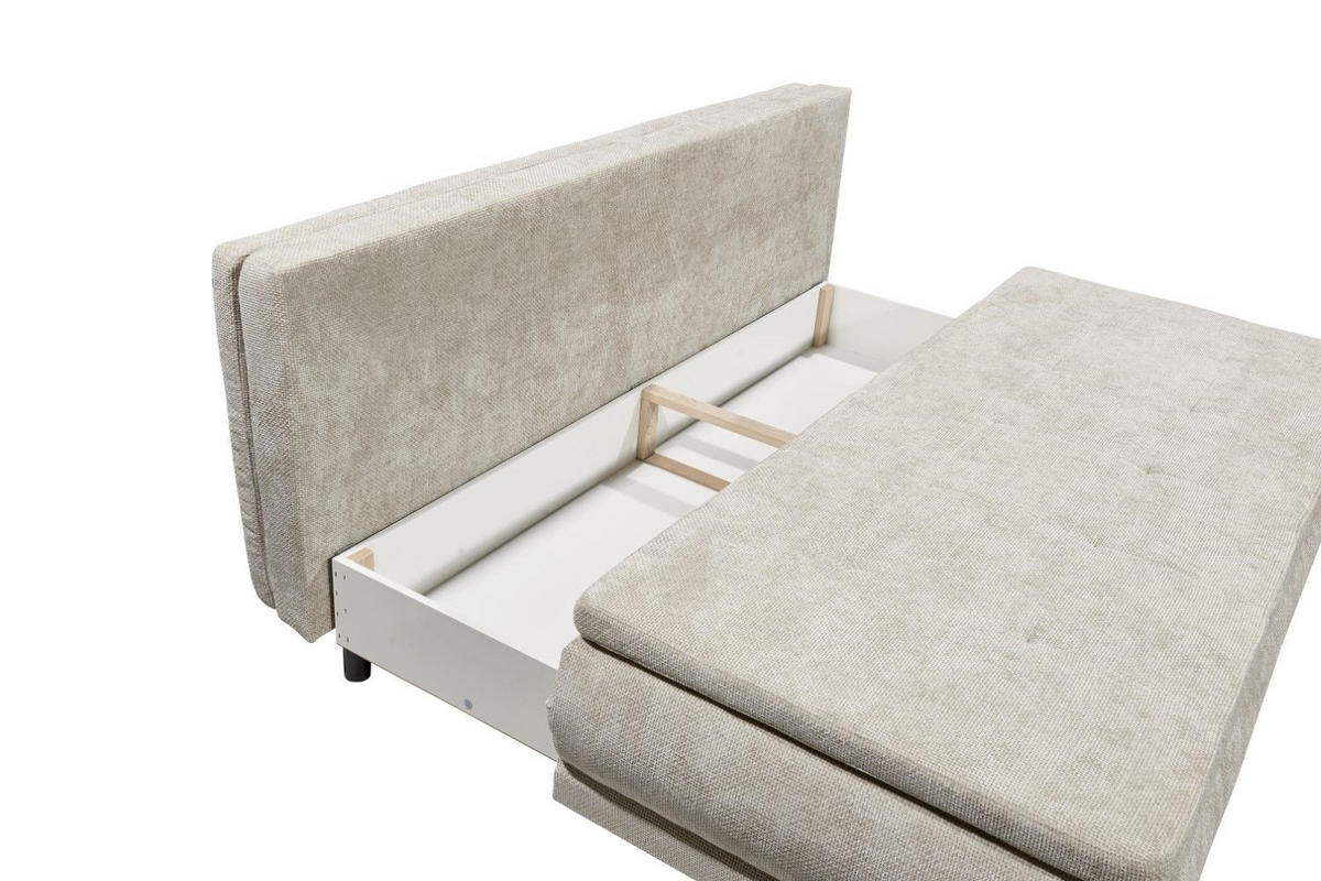 SCHLAFSOFA 2-Sitzer mit Bettkasten und Schlaffunktion - Kaschmir/Beige, Holz/Holzwerkstoff (211/92/108cm) - ed exciting design
