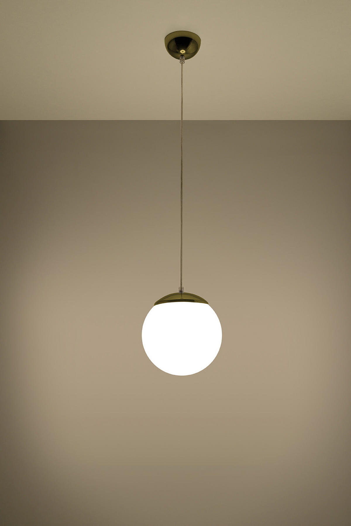HÄNGELEUCHTE Ugo Stahl Gold Weiß - Goldfarben, Glas (20/20/80cm) - Sollux Lighting