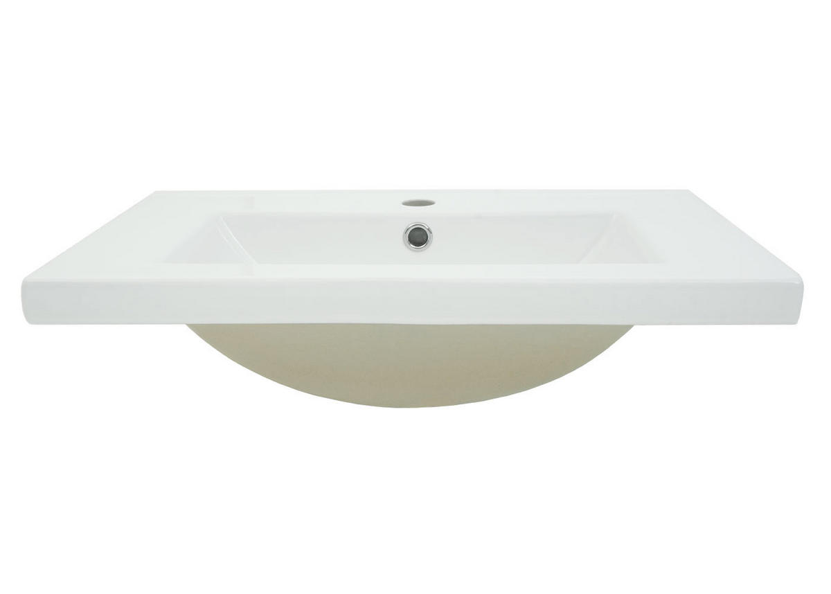 WASCHBECKEN eckig Weiß - Weiß, Keramik (61/17/47cm) - MCW