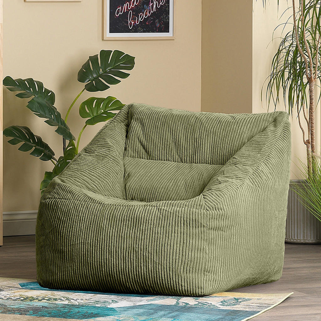 Thumbnail - icon Sitzsack, Salbeigrün, Textil, 340 L, 1-Sitzer, Freiform, 100x80x88 cm, Hergestellt in Deutschland, Oeko-Tex® Standa...