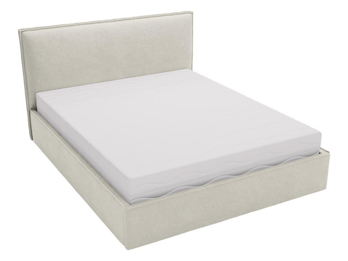 POLSTERBETT Bianco - Creme/Schwarz, Holzwerkstoff/Kunststoff (140/200cm) - MIRJAN24