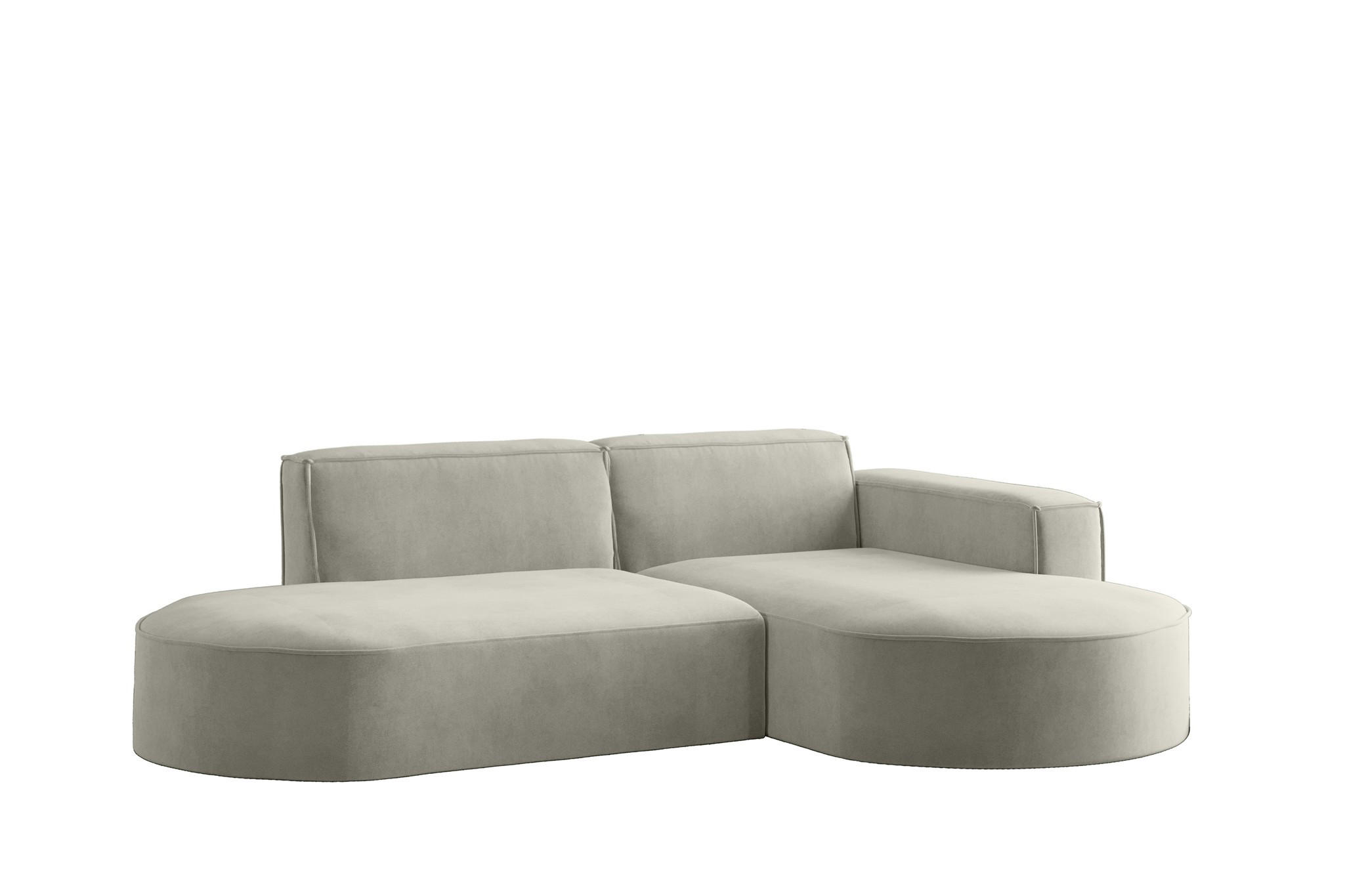 ECKSOFA Palma Xs In Noel - Hellgrau, Holzwerkstoff/Textil (236/165cm) - Fun Möbel