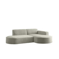 ECKSOFA Palma Xs In Noel - Hellgrau, Holzwerkstoff/Textil (236/165cm) - Fun Möbel