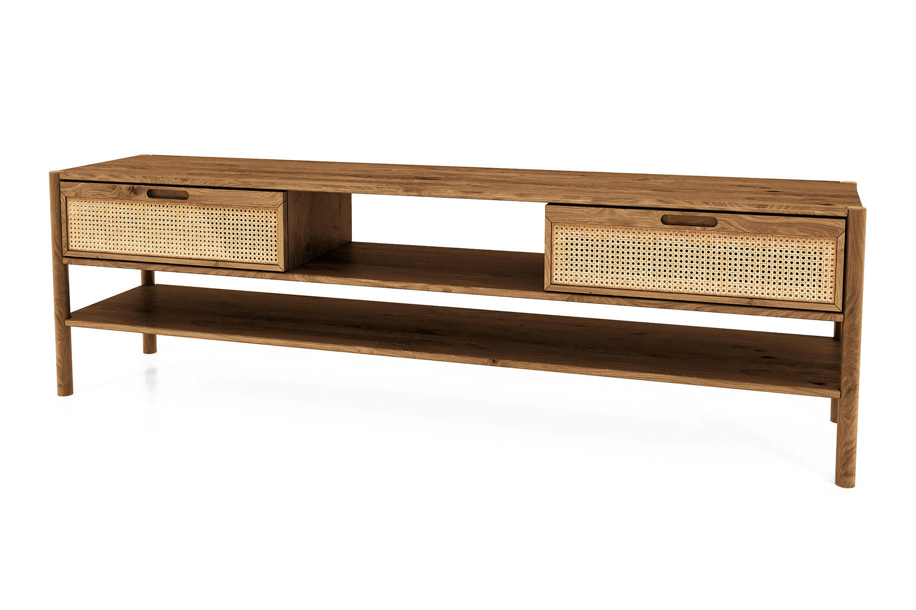 TV-SCHRANK INA Wildeiche - Alteiche, Holz (204/64/46cm) - byoak
