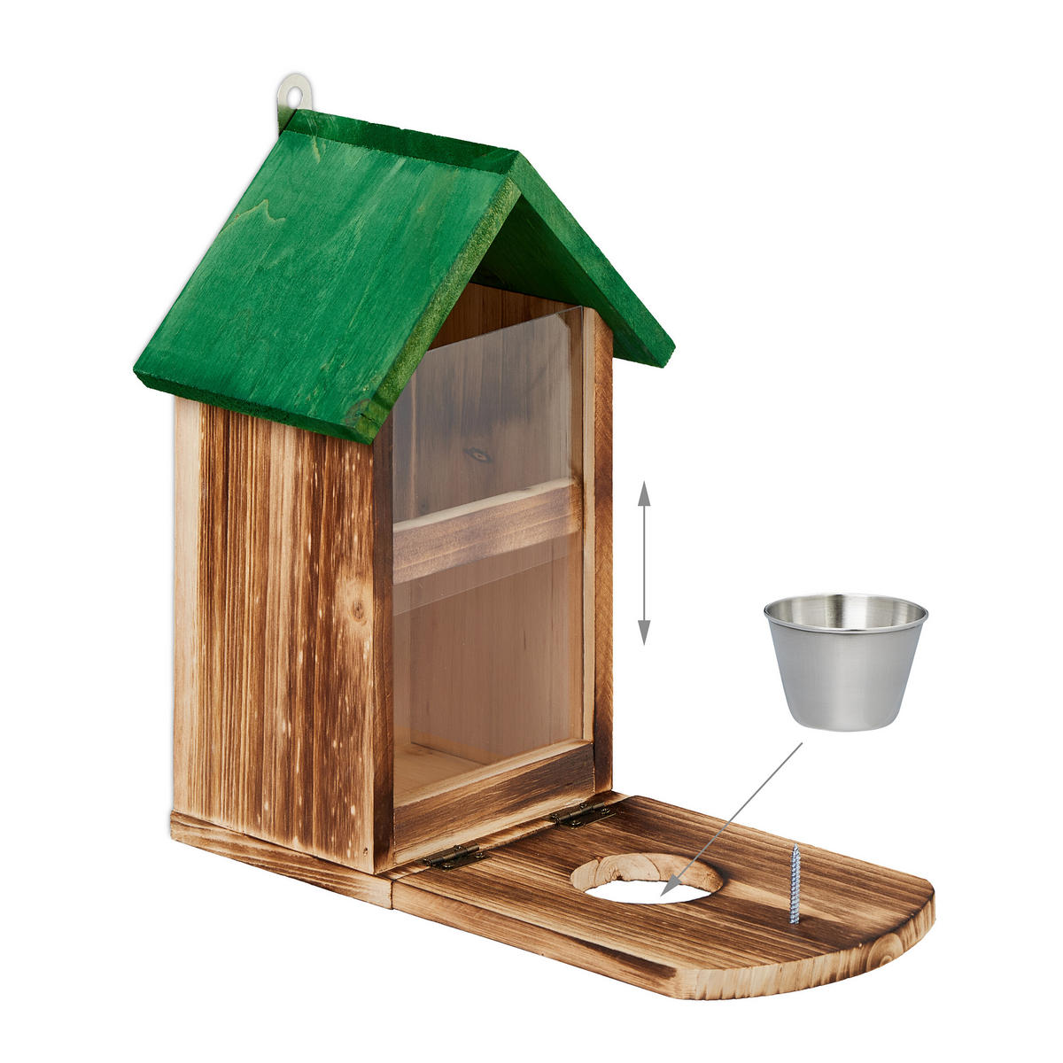 EICHHÖRNCHENFUTTERHAUS - Hellbraun, Holz/Kunststoff (17/28/28.5cm) - Relaxdays