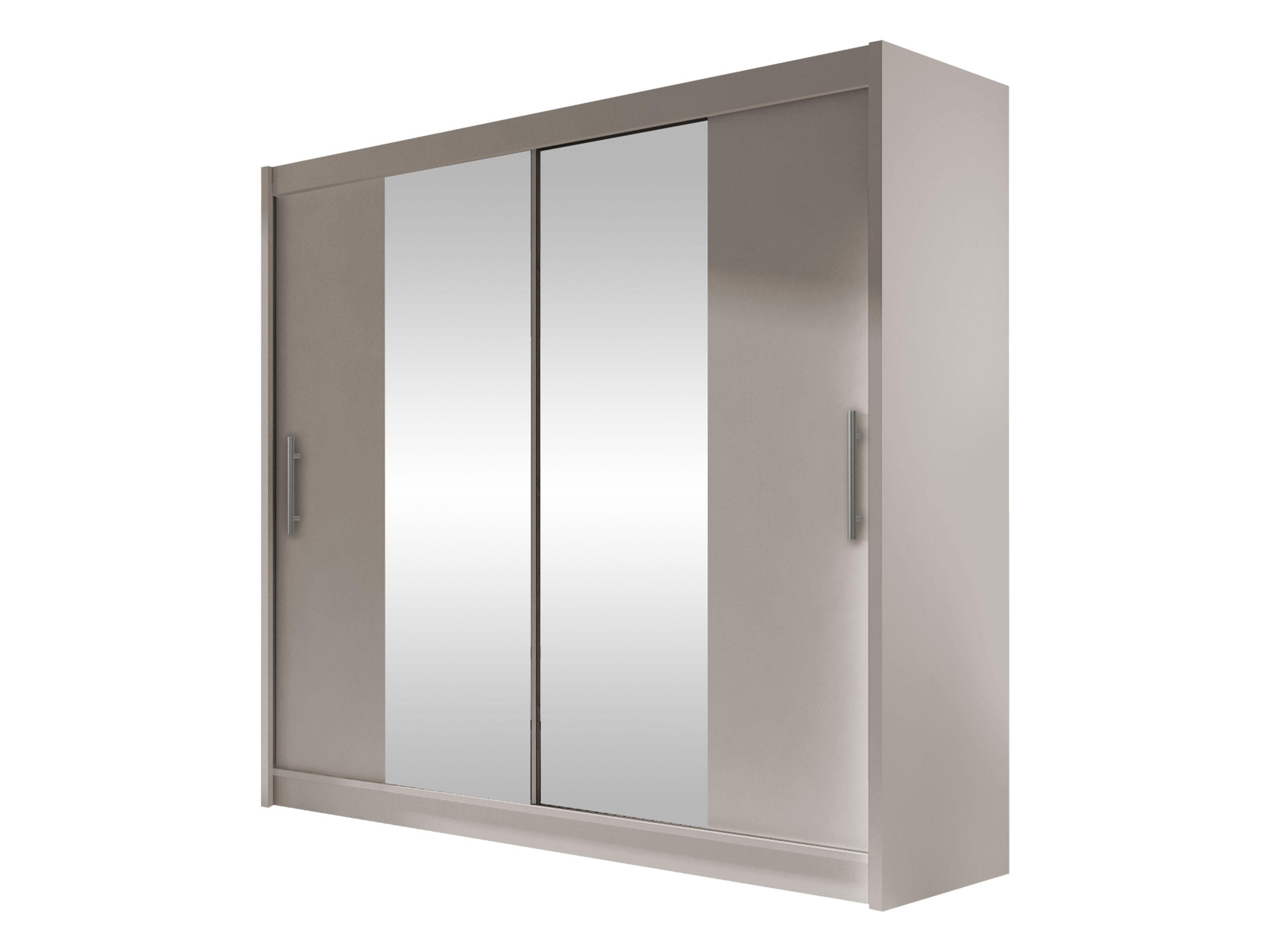 KLEIDERSCHRANK London II - Kaschmir/Silberfarben, Holzwerkstoff/Kunststoff (180/215/58cm) - MIRJAN24