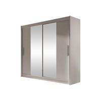 KLEIDERSCHRANK London II - Kaschmir/Silberfarben, Holzwerkstoff/Kunststoff (180/215/58cm) - MIRJAN24