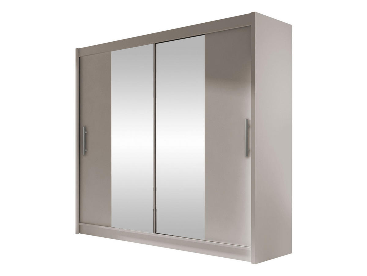 KLEIDERSCHRANK London II - Kaschmir/Silberfarben, Holzwerkstoff/Kunststoff (180/215/58cm) - MIRJAN24