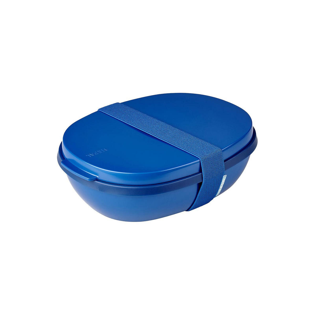 LUNCHBOX DUO MIT BESTECK Ellipse Vivid Blue 22,5 x 17,5 cm - Blau, Kunststoff (17.5/7.5/22.5cm) - Mepal