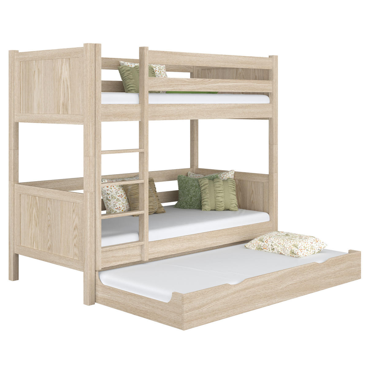 ETAGENBETT N02 mit Matratzenschublade Sonoma Eiche 120/190 - Sonoma Eiche, Naturmaterialien/Holz (120/190cm) - N-Wood