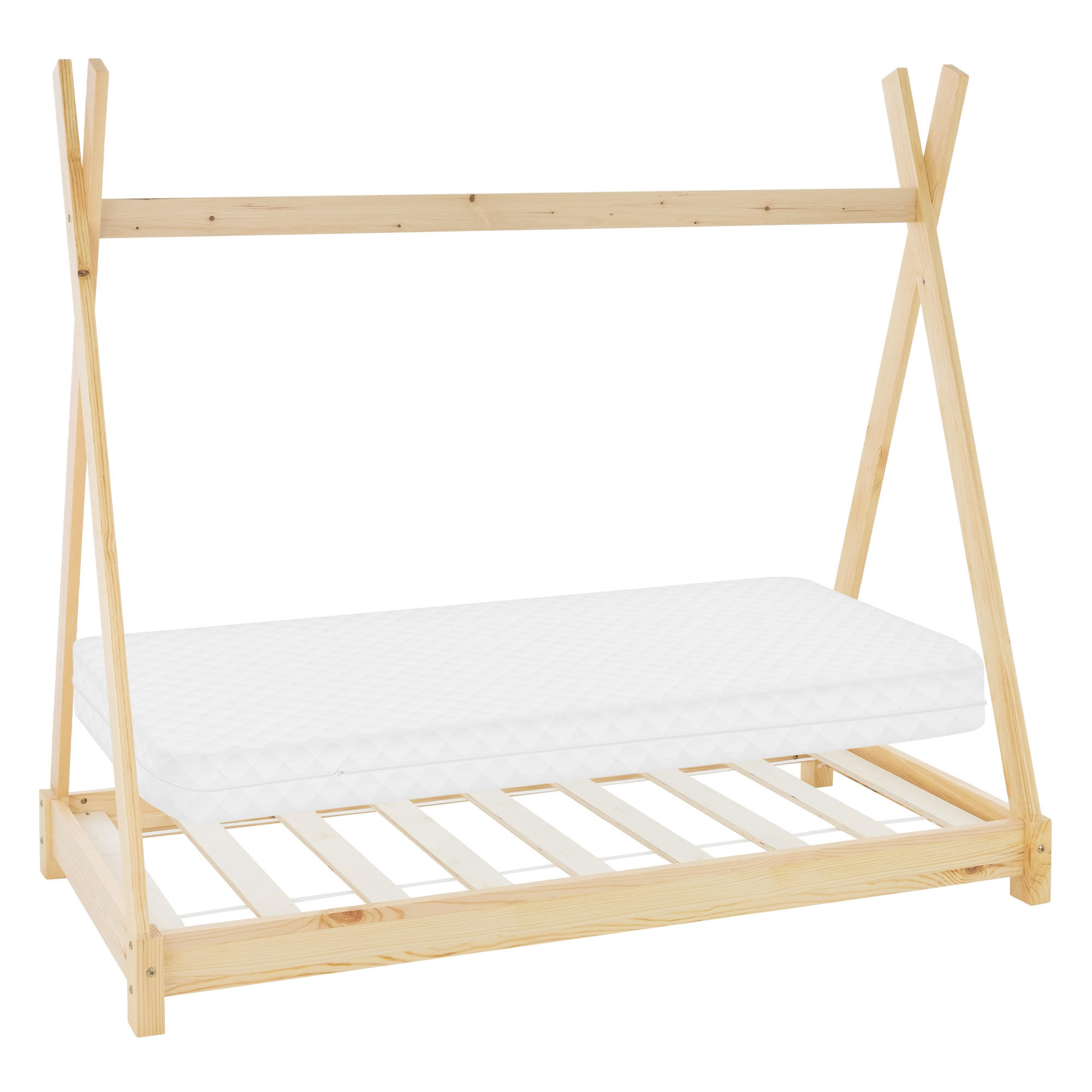 ML-DESIGN DĚTSKÁ postýlka Tipi s matrací 70x140 cm přírodní