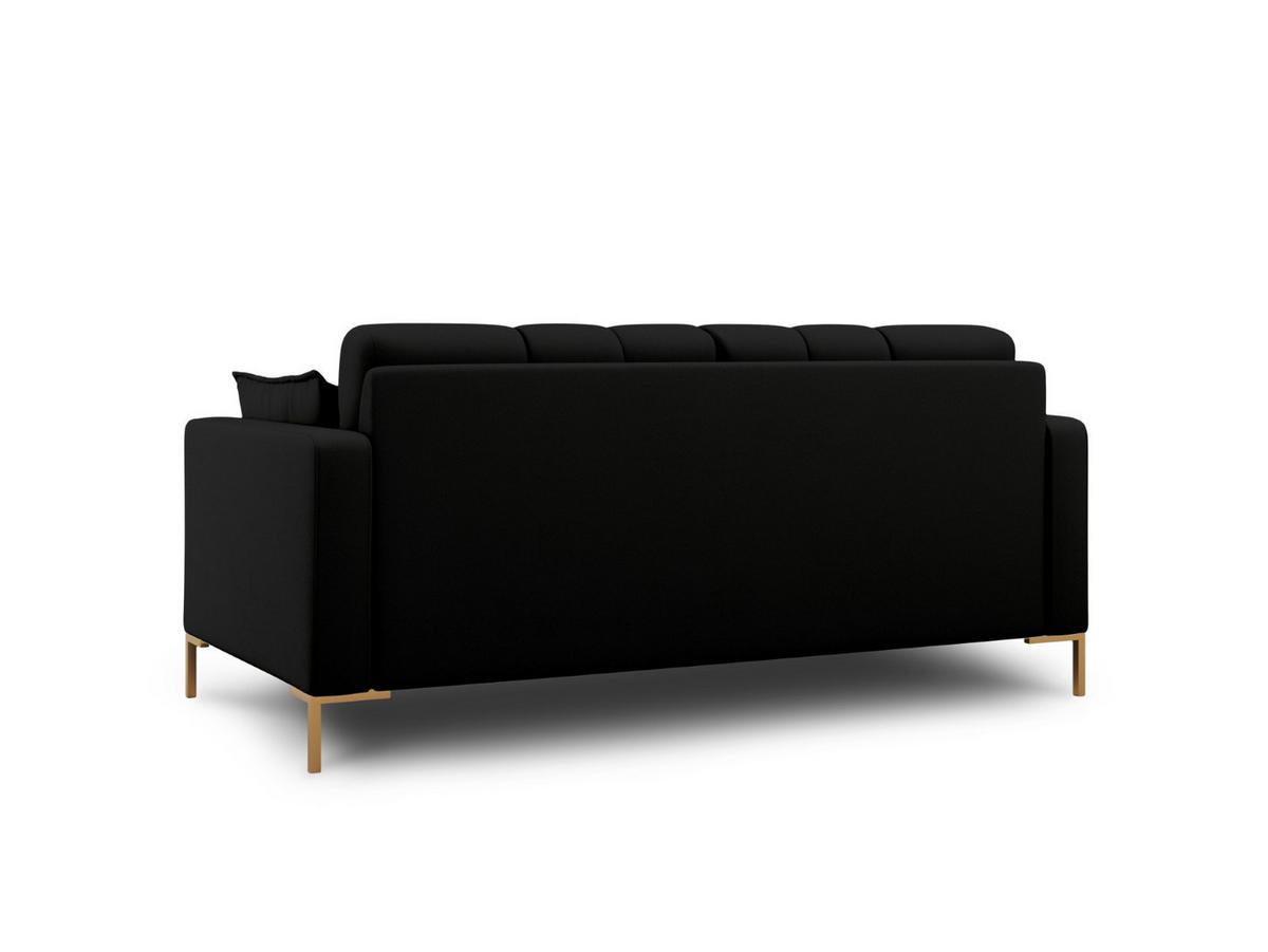 SOFA Mamaia aus strukturiertem Stoff schwarz 2 Sitzplätze - Schwarz, Textil (92/75/152cm) - Micadoni