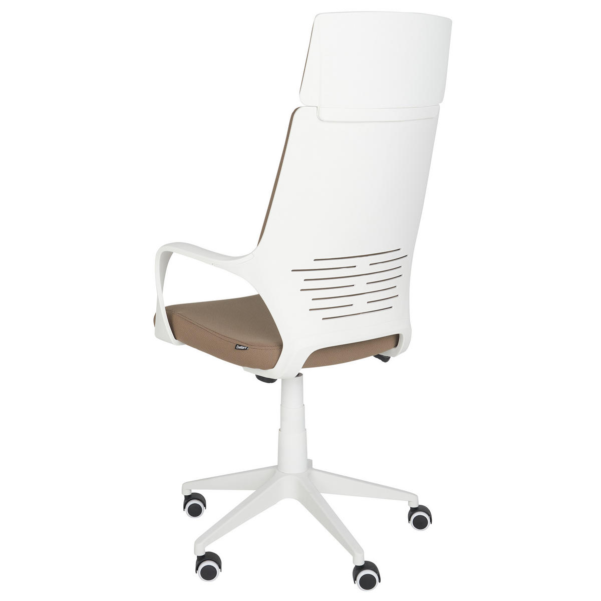 BÜROSTUHL Braun Delight - Braun/Weiß, Kunststoff/Textil (64/116/64cm) - Beliani