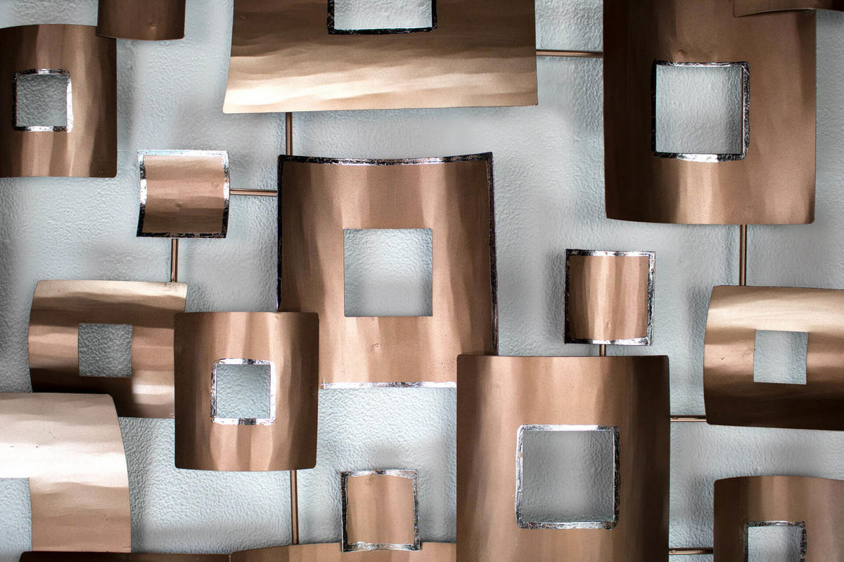 WANDDEKO Kupfer 100/100 cm - Kupferfarben, Metall (100/100/6cm) - KUNSTLOFT