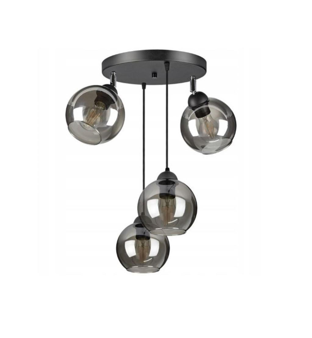 PENDELLEUCHTE HAGEN - Schwarz, Glas/Metall (40/40/70cm) - kiki design